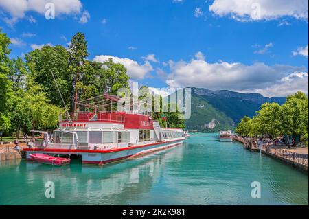 Thiou Canal, Annecy, Departement Haute-Savoie, Auvergne-Rhone-Alpes, Frankreich Stockfoto