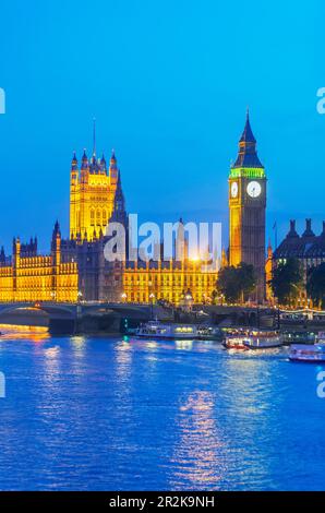 Blick auf Big Ben und Houses of Parliament, London, England, Großbritannien Stockfoto