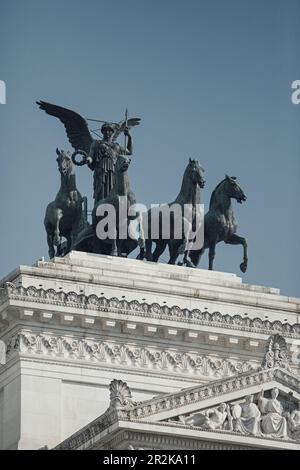 La Quadriga dell Unita in Rom Italien Stockfoto