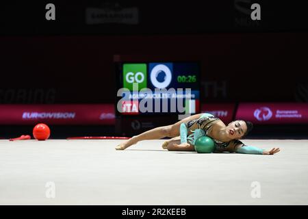 Milli Gimnastika rena, Baku, Aserbaidschan, 18. Mai 2023, ECH Rhythmics BAKU am 20. Mai 2023 auf der MGA-Milli Gimnastika Arenasi in Baku von Filippo T. Stockfoto