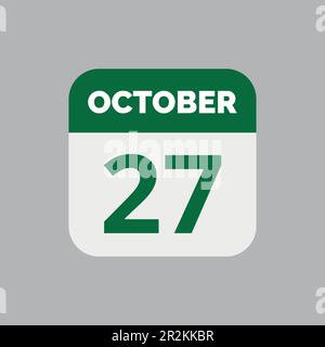 Oktober 27 Kalenderdatum Stock Vektor