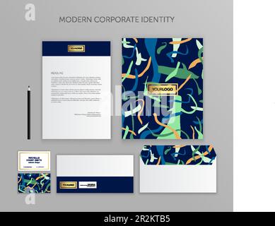 Unternehmensidentität. Modernes Design für Schreibwaren. Dokumentation für Unternehmen. Stock Vektor