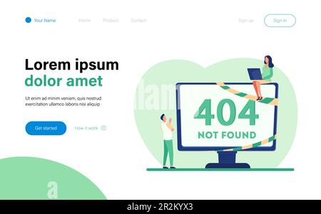 Winzige Programmierer, die mit Systemfehler arbeiten Stock Vektor