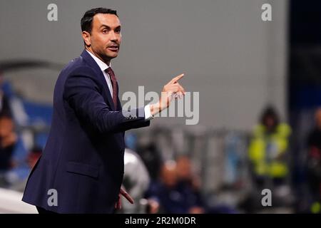 Cheftrainer Raffaele Palladino (AC Monza) während des Fußballspiels der italienischen Meisterschaft Serie A zwischen US Sassuolo und AC Monza am 19. Mai 2023 im Mapei-Stadion in Reggio Emilia, Italien - Foto: Alessio Morgese/DPPI/LiveMedia Credit: Independent Photo Agency/Alamy Live News Stockfoto