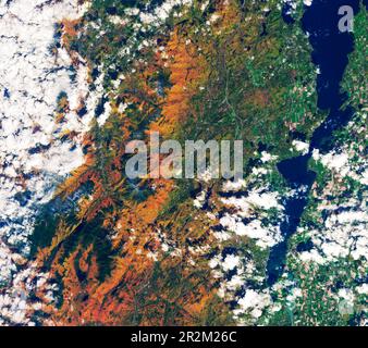 Die Blattfarbe im Herbst rund um Elizabethtown, New York, Adirondacks, USA Stockfoto