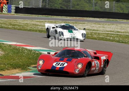 Mugello Historic Classic, 25. April 2014: LOLA T70 Mk III B 1969, gefahren von Carlos MONTEVERDE, während des Trainings auf der Mugello Circuit, Italien. Stockfoto