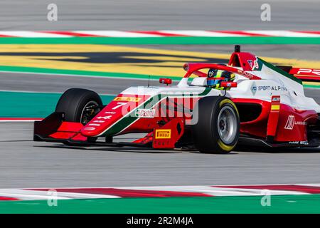 20. Mai 2023; Circuit de Barcelona-Catalunya, Barcelona, Katalonien, Spanien: 6 Stunden Barcelona, Tag 1; Lorenzo Fluxa (ESP) auf der Fahrt zur regionalen Europameisterschaft der Prema Racing Formula von Alpine Stockfoto