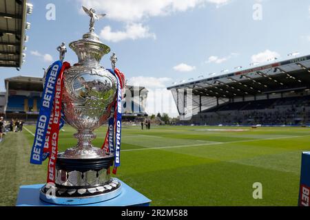 Der Challenge Cup wird vor dem Spiel des Betfred Super League Challenge Cup im Headingley Stadium, Leeds, ausgestellt. Foto: Samstag, 20. Mai 2023. Stockfoto