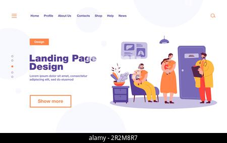 Gruppe von Patienten, die darauf warten, an der Reihe zu sein Stock Vektor