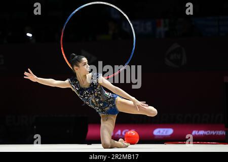 Milli Gimnastika rena, Baku, Aserbaidschan, 18. Mai 2023, RAFFAELI Sofia (ITA)-Hoop während der Europameisterschaft in Rhythmic Gymnastics – Senioren-Indiv Stockfoto