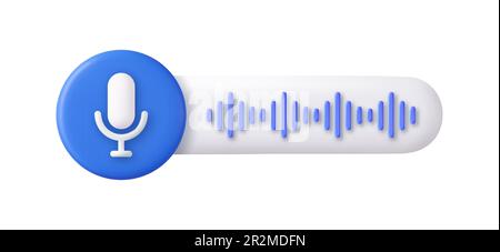 3D Sprachnachricht für das Design von Mobilgeräten. Stock Vektor