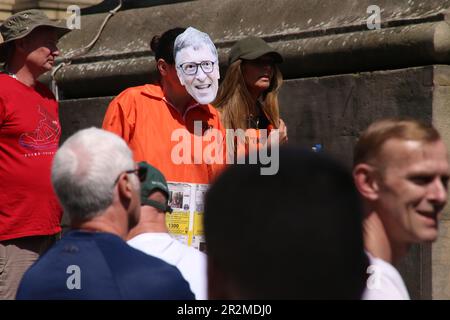 Anti-Globlist, Anti-Impfprotester, Patriotic Alternative View in Newcastle City Centre, Newcastle upon Tyne, Großbritannien. 20. Mai 2023. Kredit: DEW/Alamy Live News Stockfoto