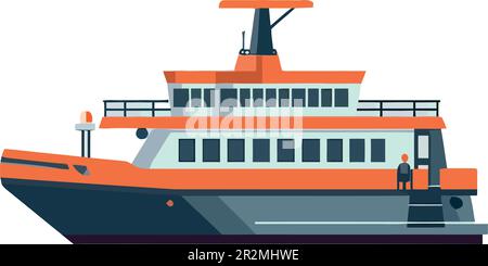 Frachtschiff fährt über Weiß Stock Vektor