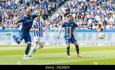 Berlin, Deutschland. 20. Mai 2023. firo : 05/20/2023, Fußball, 1. Liga, 1. Bundesliga, Hertha BSC Berlin - VfL Bochum Philipp Hofmann (VfL Bochum) Torchance, Conclusion, Credit: dpa/Alamy Live News Stockfoto