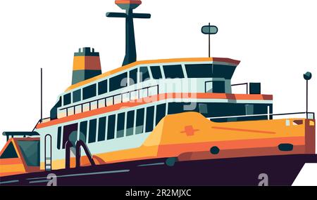 Passagierschiff fährt über Weiß Stock Vektor