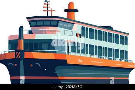 Passagierschiff-Segeldesign über Weiß Stock Vektor