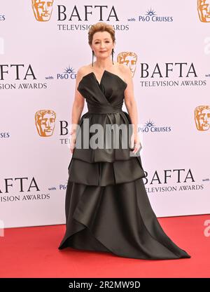 Royal Festival Hall, London, Großbritannien am 14 2023. Mai. Royal Festival Hall, London, Großbritannien am 14 2023. Mai. Lesley Manville erreicht die BAFTA 2023 Televisio Stockfoto