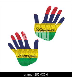 Handgezeichnete Vektorgrafik mit mauritius-Flaggenmuster, ideal für Poster-, Magazin- und Kleiderdesign Stock Vektor