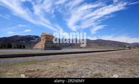 Pasargad, das sich in der iranischen Stadt Shiraz und der Hauptstadt der Achämenid-Dynastie befindet, wurde vor etwa 2500 Jahren gegründet. Stockfoto