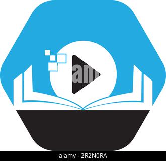 Vorlage für Symbole für das Logodesign für Bücher. Buchspiel-Logo-Design-Illustration Stock Vektor