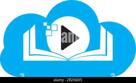 Vorlage für Symbole für das Logodesign für Bücher. Buchspiel-Logo-Design-Illustration Stock Vektor