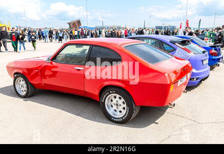 Samara, Russland - 14. Mai 2023: Ford Capri 3. Generation, 1978–1986 auf einer lokalen Automesse Stockfoto