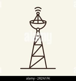 Satellitenturm – Liniensymbol Stock Vektor