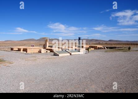 Pasargad, das sich in der iranischen Stadt Shiraz und der Hauptstadt der Achämenid-Dynastie befindet, wurde vor etwa 2500 Jahren gegründet. Stockfoto