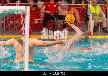 Florenz, Italien. 20. Mai 2023. Tommaso Turchini (Rari Nantes Florentia) während Playoff - RN Florentia vs Brescia Waterpolo, Serie A2 in Florenz, Italien, Mai 20 2023 Kredit: Independent Photo Agency/Alamy Live News Stockfoto