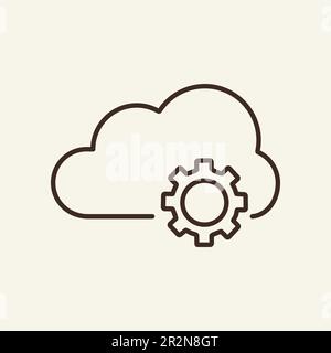 Zeilensymbol für Cloud-Dienste Stock Vektor