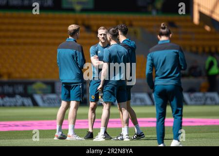 Wölfe-Spieler vor dem Spiel der Premier League zwischen Wolverhampton Wanderers und Everton in Molineux, Wolverhampton, am Samstag, den 20. Mai 2023. (Foto: Gustavo Pantano | MI News) Guthaben: MI News & Sport /Alamy Live News Stockfoto