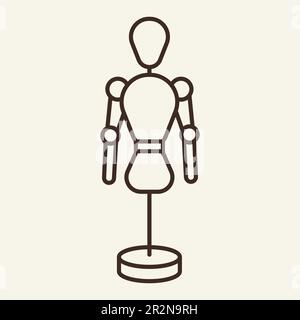 Symbol für die Linie der Schaufensterpuppe Stock Vektor
