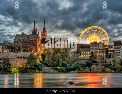 Die Herbstmesse in Basel. Eine jährliche Attraktion in der Schweiz Stockfoto