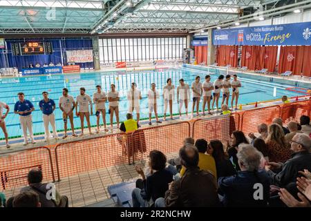 Florenz, Italien. 20. Mai 2023. Brescia Waterpolo Team während Playoff - RN Florentia vs Brescia Waterpolo, Serie A2 in Florenz, Italien, Mai 20 2023 Kredit: Independent Photo Agency/Alamy Live News Stockfoto