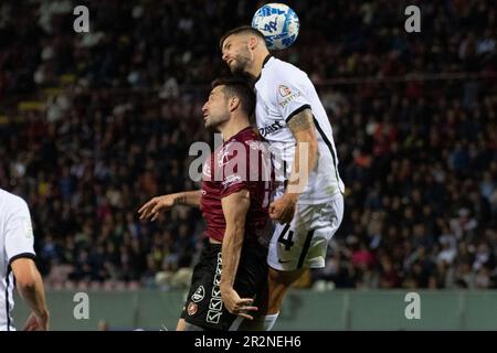 Reggio Calabria, Italien. 19. Mai 2023. Galabinov Andrey Reggina mit Kopfschuss während Reggina 1914 gegen Ascoli Calcio, italienischer Fußball der Serie B in Reggio Calabria, Italien, Mai 19 2023 Kredit: Independent Photo Agency/Alamy Live News Stockfoto