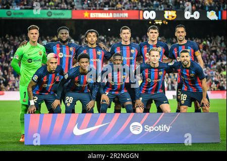 Barcelona, Spanien. 20. Mai 2023. Der FC Barcelona tritt am 20. Mai 2023 im Spotify Camp Nou in Barcelona in Spanien während eines Spiels zwischen dem FC Barcelona und der Real Sociedad in La Liga Santander an. (Foto/Felipe Mondino) Kredit: Live Media Publishing Group/Alamy Live News Stockfoto