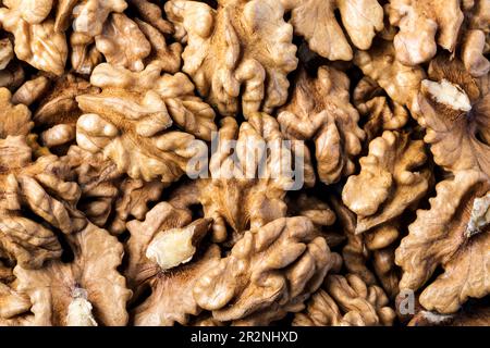 Close-up ohne Schale Walnüsse Hintergrund Stockfoto