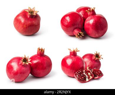 Granatapfel Obst auf weißem Hintergrund Stockfoto