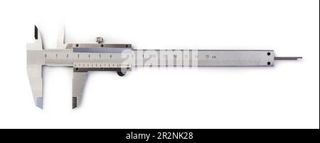 Vernier Bremssattel isoliert auf weißem Hintergrund Stockfoto