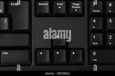 Ansicht von oben desktop computer Tastatur auf weißem Hintergrund Stockfoto