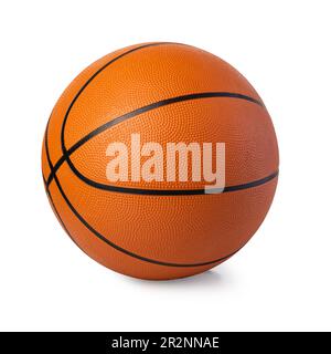 Basketball Ball isoliert auf weiss Stockfoto