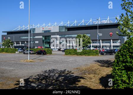 Allgemeiner Blick auf das AJBell Stadium während des sechsten Spiels des Betfred Challenge Cup zwischen Salford Red Devils und Huddersfield Giants im AJ Bell Stadium, Eccles am Samstag, den 20. Mai 2023. (Foto: Ian Charles | MI News) Guthaben: MI News & Sport /Alamy Live News Stockfoto