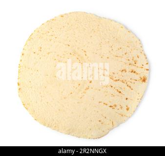 Plain Tortilla Wrap auf weißem Hintergrund Stockfoto