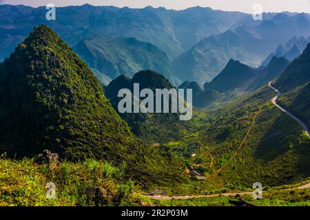 Landschaftsblick auf die Provinz Ha Giang, Vietnam Stockfoto