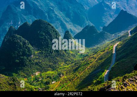 Landschaftsblick auf die Provinz Ha Giang, Vietnam Stockfoto