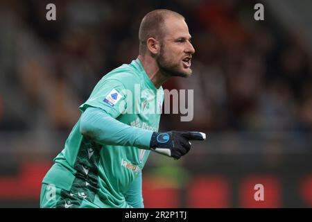 Mailand, Italien. 20. Mai 2023. Nicola Ravaglia von UC Sampdoria reagiert während des Spiels der Serie A in Giuseppe Meazza, Mailand. Der Bildausdruck sollte lauten: Jonathan Moscrop/Sportimage Credit: Sportimage Ltd/Alamy Live News Stockfoto