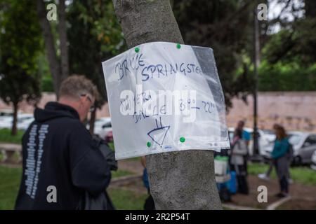 Rom, Italien. 20. Mai 2023. Schild mit Informationen über das Konzert von Bruce Springsteen im Circus Maximus in Rom (Foto: Matteo Nardone/Pacific Press/Sipa USA) Guthaben: SIPA USA/Alamy Live News Stockfoto