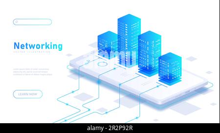 Vernetzung und Datenverarbeitung Stock Vektor
