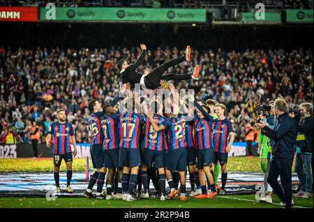 Barcelona, Spanien. 20. Mai 2023. Cheftrainer Xavi Hernandez (FC Barcelona) bei einem Spiel in La Liga Santander zwischen dem FC Barcelona und Real Sociedad am 20. Mai 2023 im Spotify Camp Nou in Barcelona, Spanien. (Foto/Felipe Mondino) Kredit: Live Media Publishing Group/Alamy Live News Stockfoto