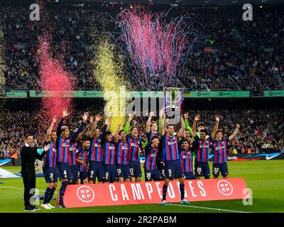Barcelona, Spanien. 20. Mai 2023. FC Barcelona Feier während des Spiels La Liga zwischen FC Barcelona und Real Sociedad am 20. Mai 2023 im Spotify Camp Nou Stadion in Barcelona, Spanien. (Foto: Sergio Ruiz/PRESSIN) Kredit: PRESSINPHOTO SPORTS AGENCY/Alamy Live News Stockfoto